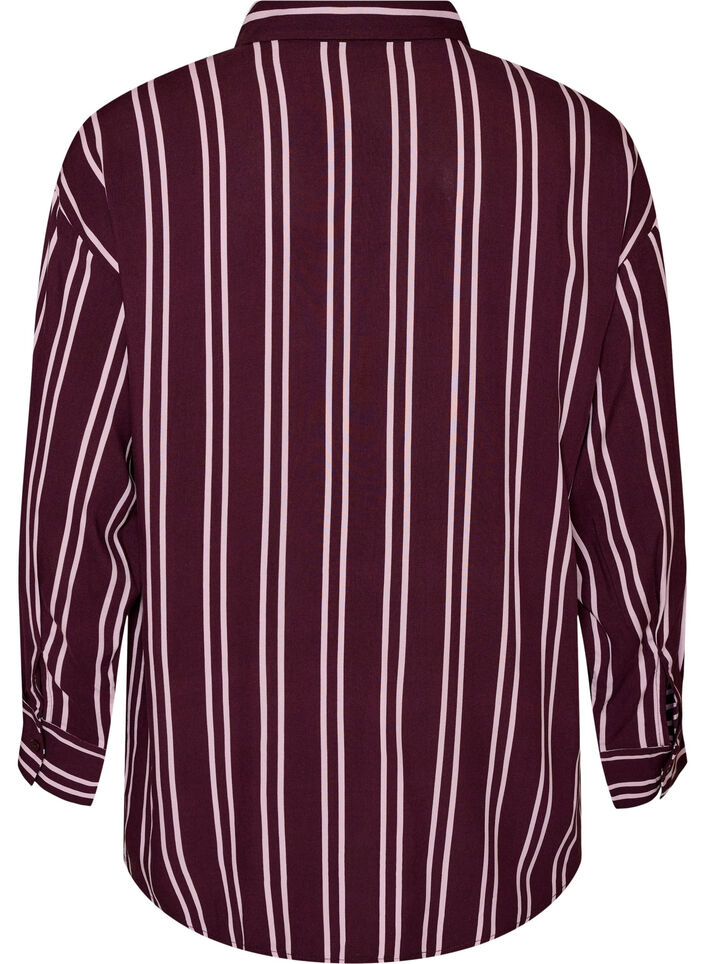 Randig nattskjorta, M&ouml;rk Bordeaux, Packshot image number 1