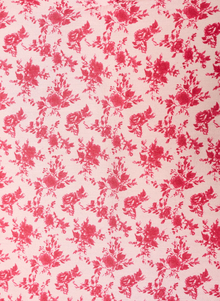 Blommig blus i viskos med ballong&auml;rmar, R&ouml;d, Packshot image number 2