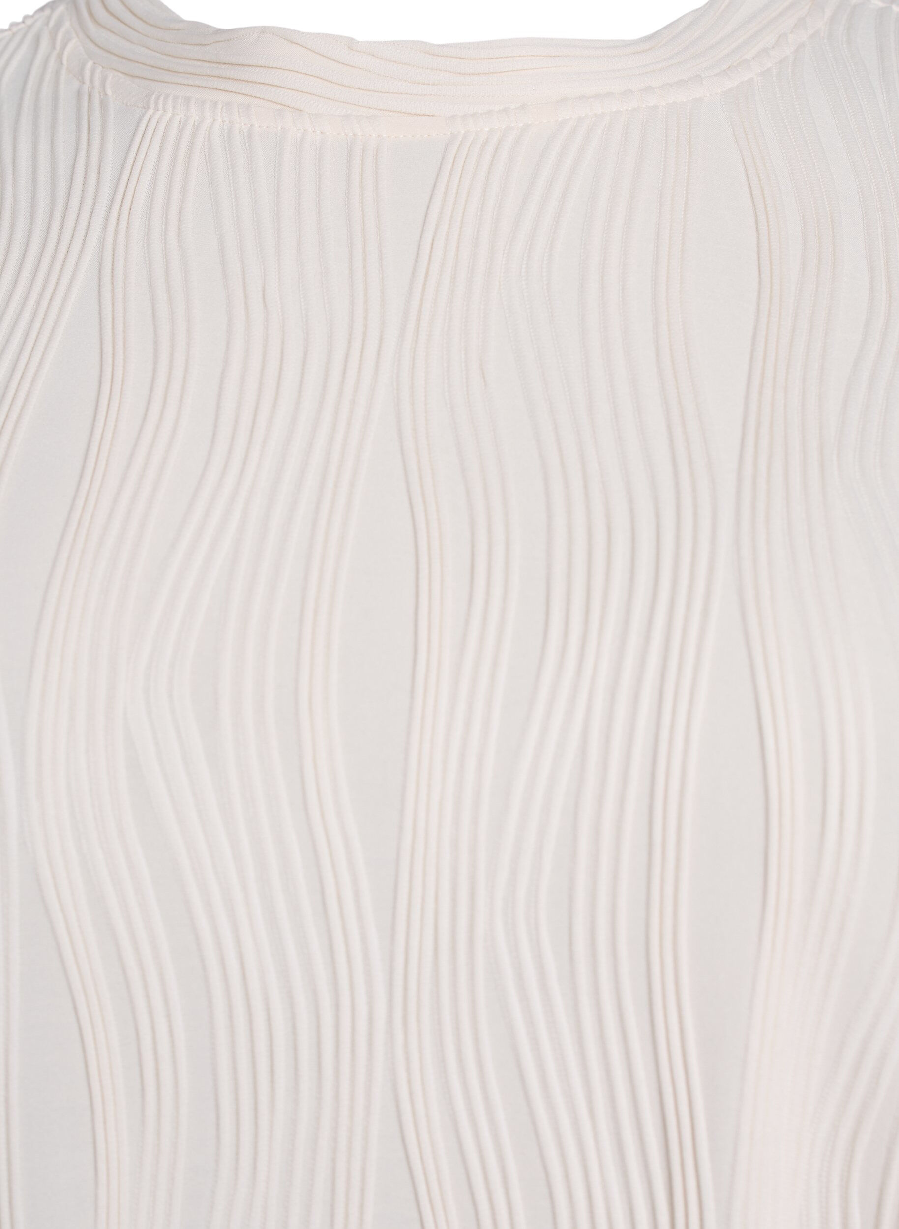 Zizzi Blus med korta &auml;rmar och v&aring;gig struktur, Beige, Packshot image number 2