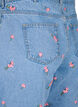 Jeansshorts med broderade blommor, Blå, Packshot image number 3