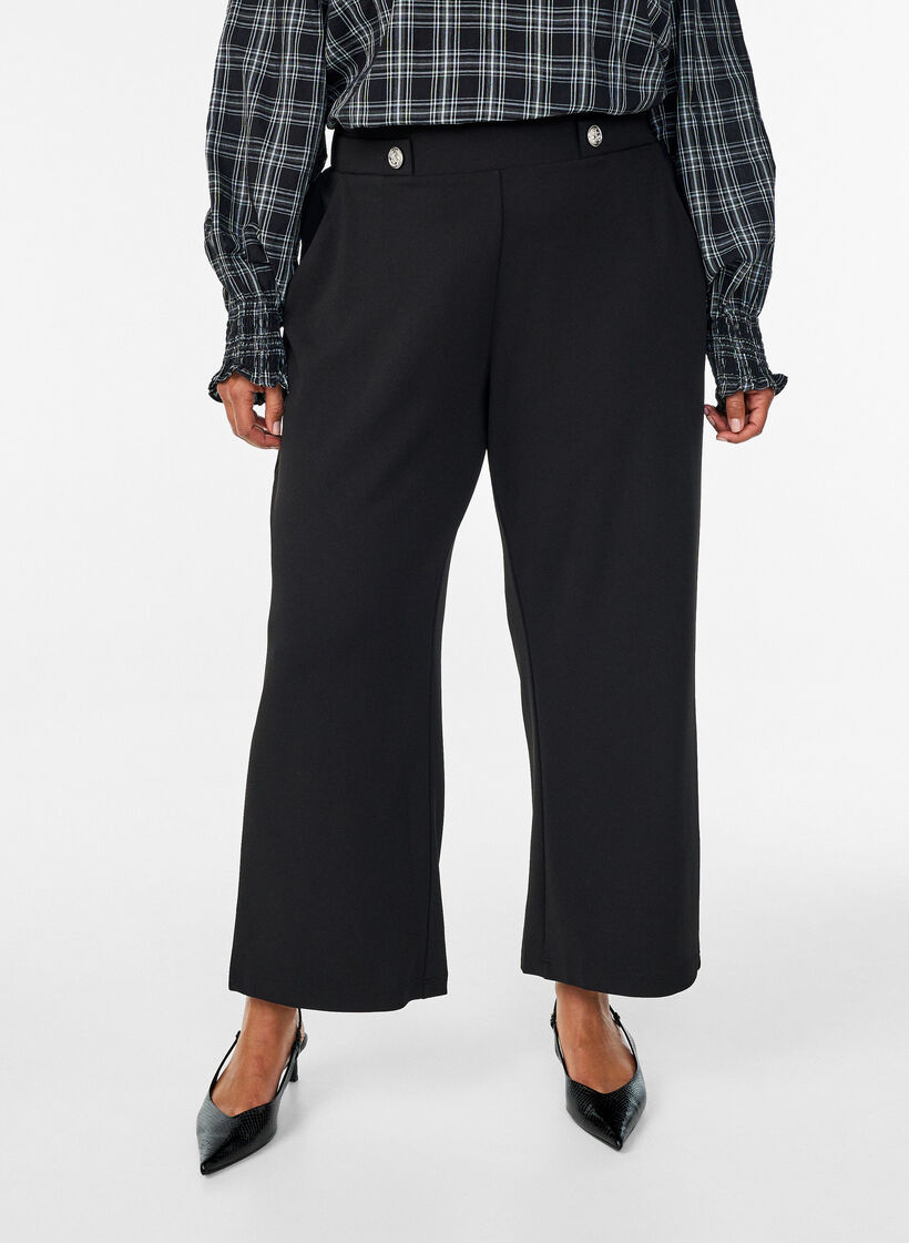 L&ouml;sa byxor med fickor, Svart, Model image number 2