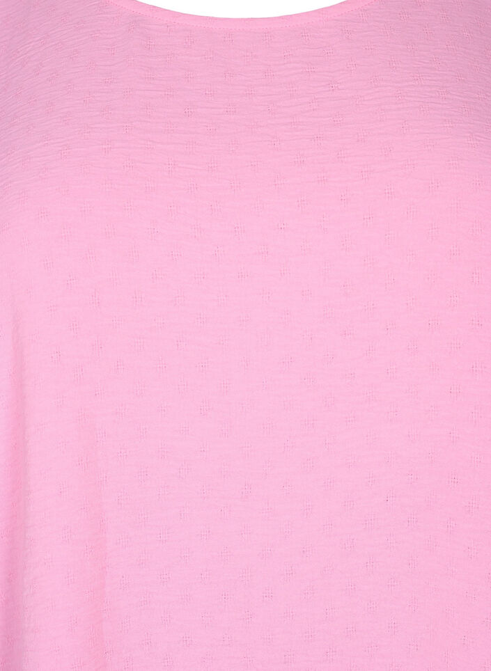 Långärmad blus med textur, Rosebloom, Packshot image number 2