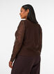 Blus i mesh med blommor och paljetter, Brun, Model image number 2