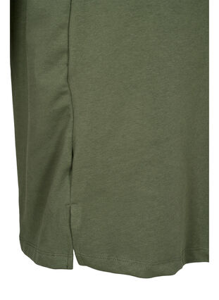 Sweatshirtklänning med korta ärmar och slits, Thyme, Packshot image number 3