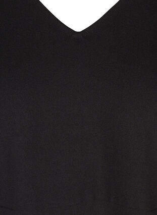 Enfärgad fodralklänning med v-ringning, Black, Packshot image number 2