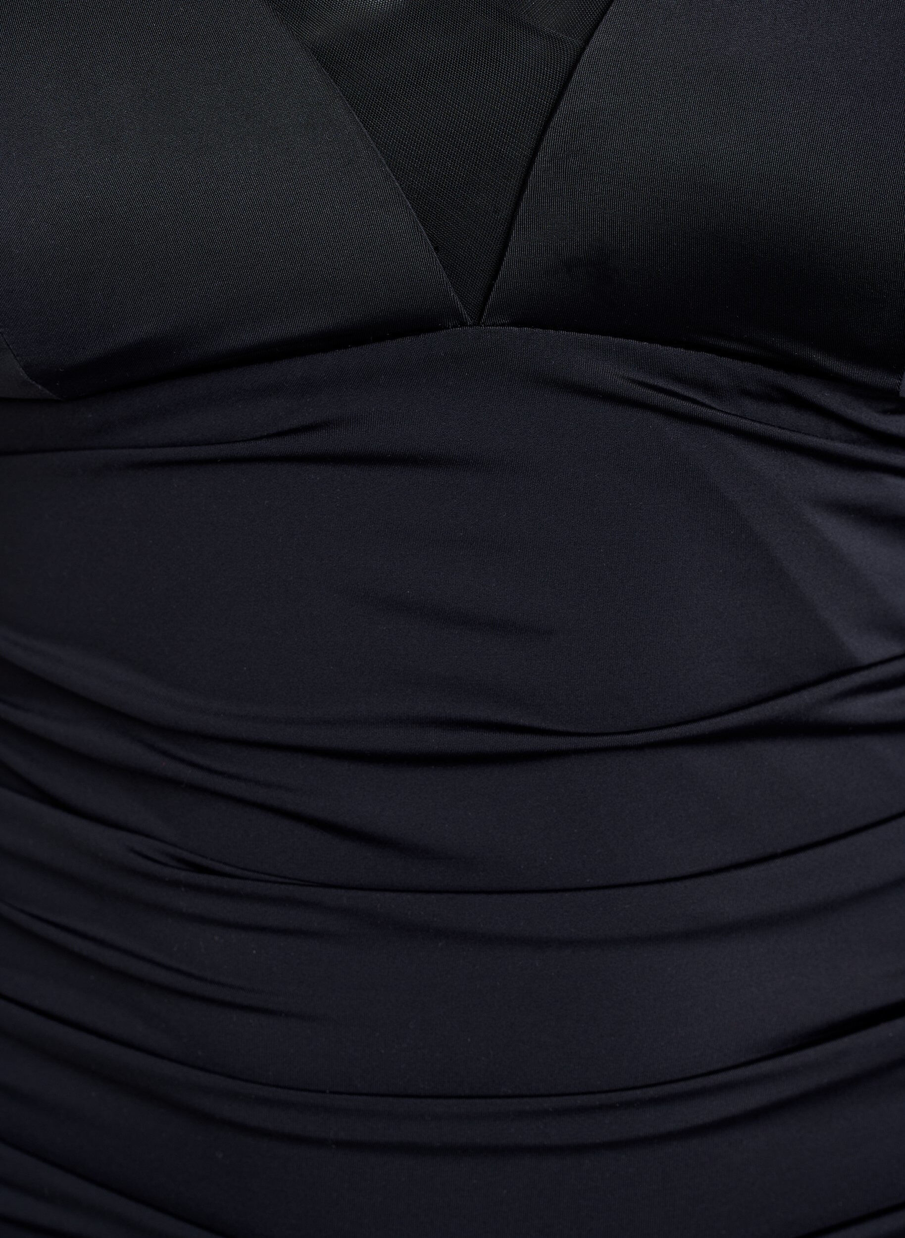 Zizzi Baddr&auml;kt med v-ringning och meshdetalj, Svart, Packshot image number 2