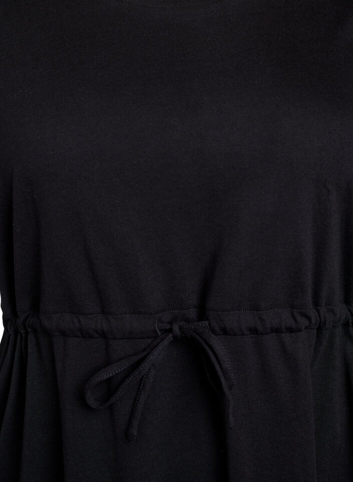 FLASH - Kort T-shirtklänning med knytskärp, Svart, Packshot image number 2