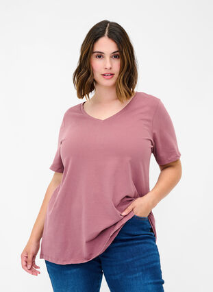 Basis t-shirt, Rose Taupe, Model image number 0