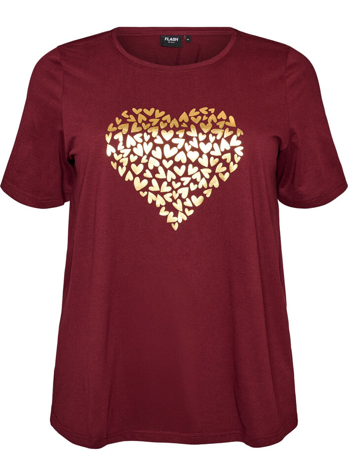 T-shirt med tryck, R&ouml;d, Packshot image number 0