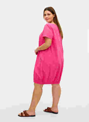 Kortärmad klänning i bomull, Beetroot Purple, Model image number 1
