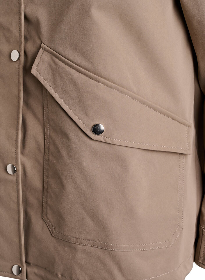 Kort v&aring;rjacka med avtagbar huva, Beige, Packshot image number 3