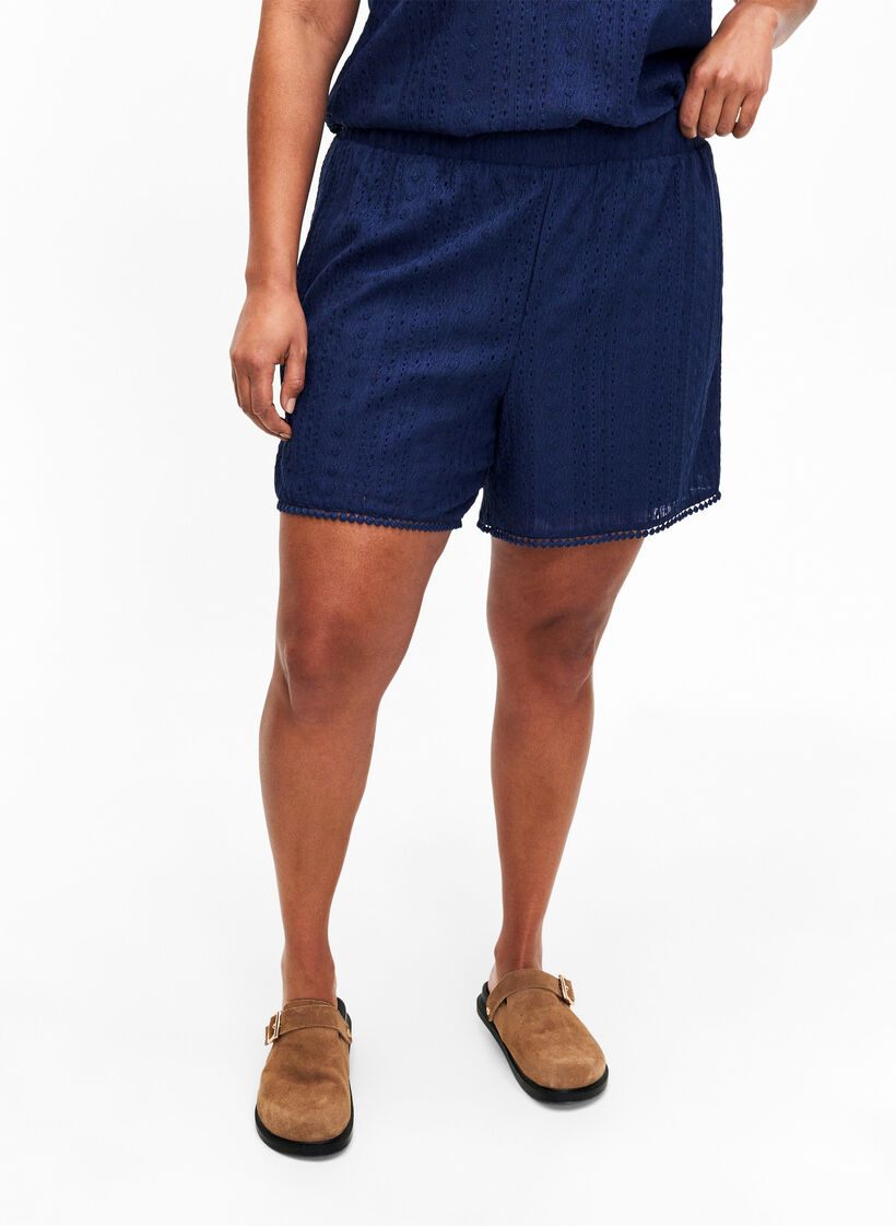 Shorts med strukturmönster, Medieval Blue, Model image number 2