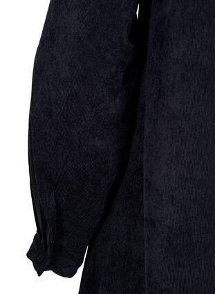 Sammetsklänning med dragkedja och 3/4-ärmar, Black, Packshot image number 3
