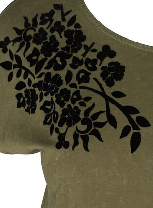 T-shirt i ekologisk bomull med mönster, Ivy Green, Packshot image number 3