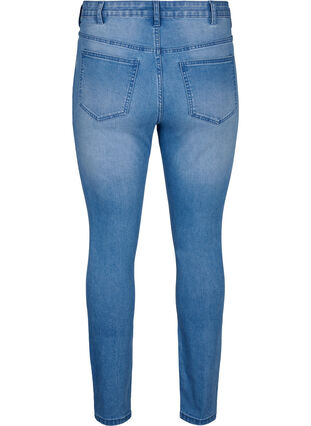 Amy jeans med supersmal passform och rippade detaljer, Blue denim, Packshot image number 1