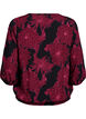 Blus i viskos med blomm&ouml;nster och smock, M&ouml;rk Bordeaux, Packshot image number 1