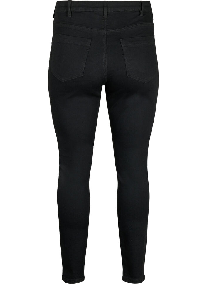 Amy jeans med h&ouml;g midja och super slim fit, Svart, Packshot image number 1