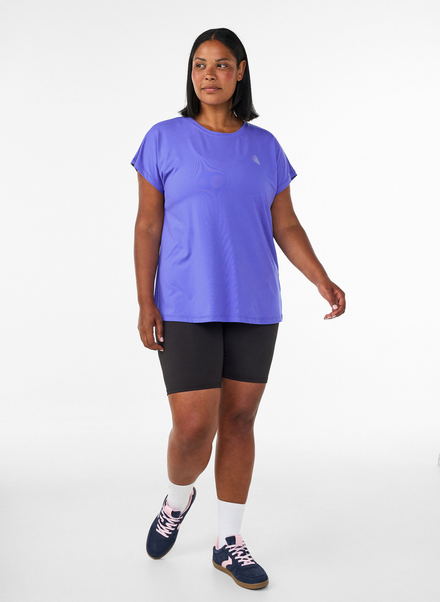 ZizziEnf&auml;rgad tr&auml;nings-T-shirt, Bl&aring;, Model image number 1