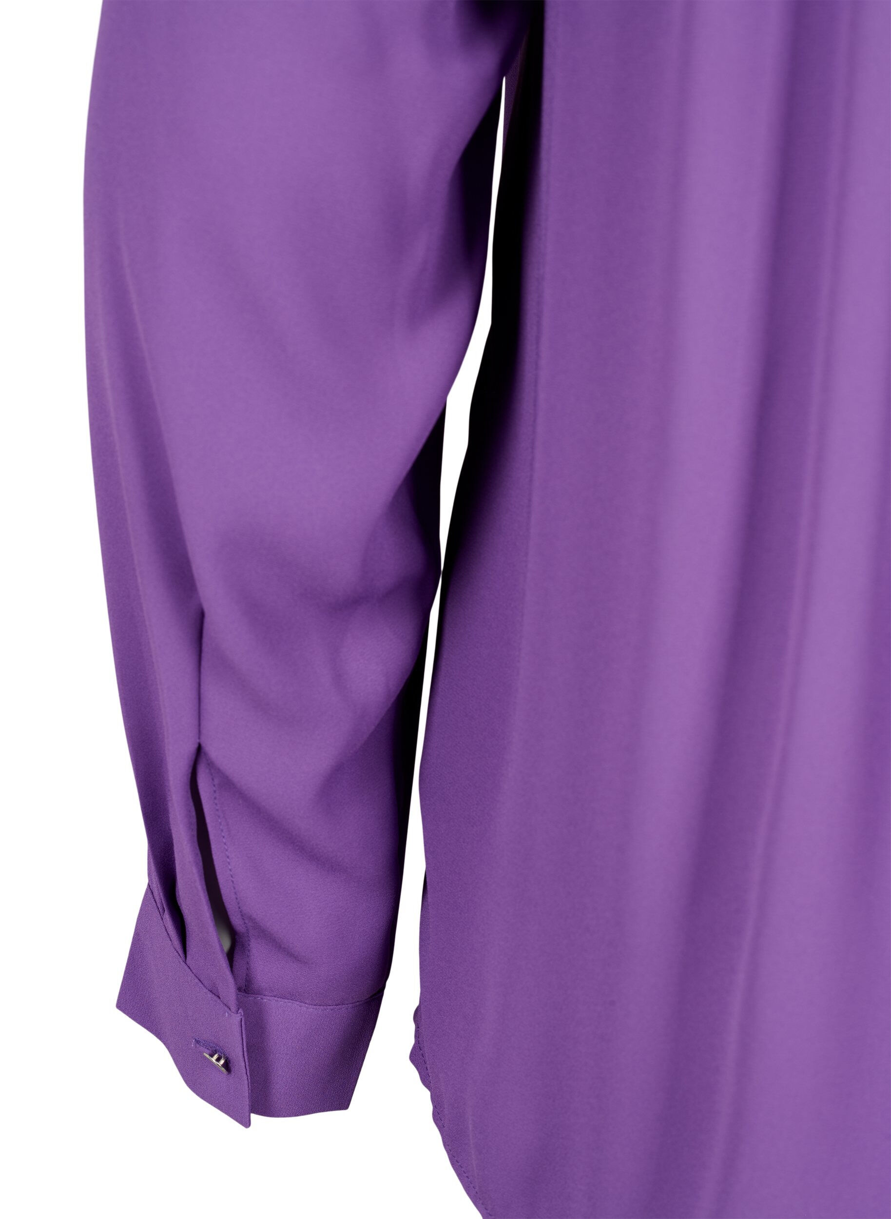 Zizzi L&aring;ng&auml;rmad blus med rynkor p&aring; ryggen, Pansy, Packshot image number 3