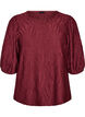 Blus med struktur och 3/4-&auml;rmar, R&ouml;d, Packshot image number 0