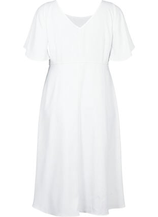 Festklänning med empiresnitt, Bright White, Packshot image number 1