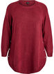 L&aring;ng stickad blus med kulknappar, M&ouml;rk Bordeaux, Packshot image number 0