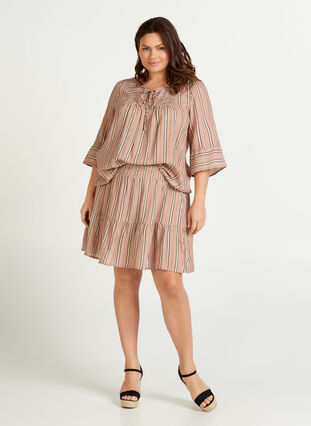 Kort kjol med ränder, Rose Smoke stripe, Model image number 2