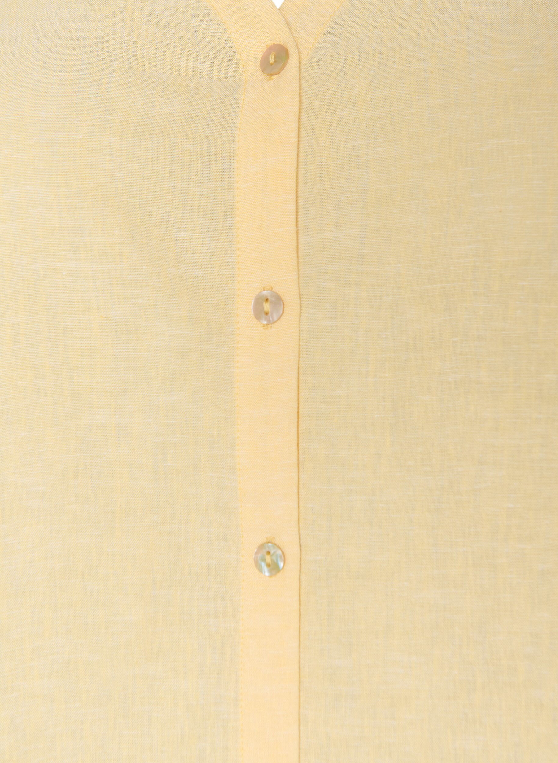 Zizzi Blus i linne och viskos med v-ringning, 1211, Packshot image number 2