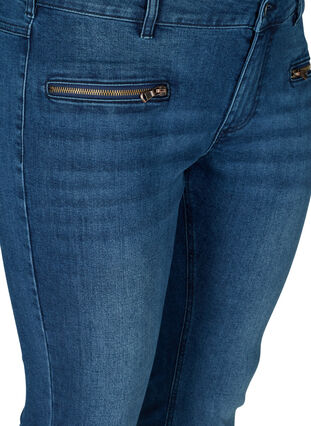 Extra slim Sanna jeans med dragkedjor, Blue denim, Packshot image number 2