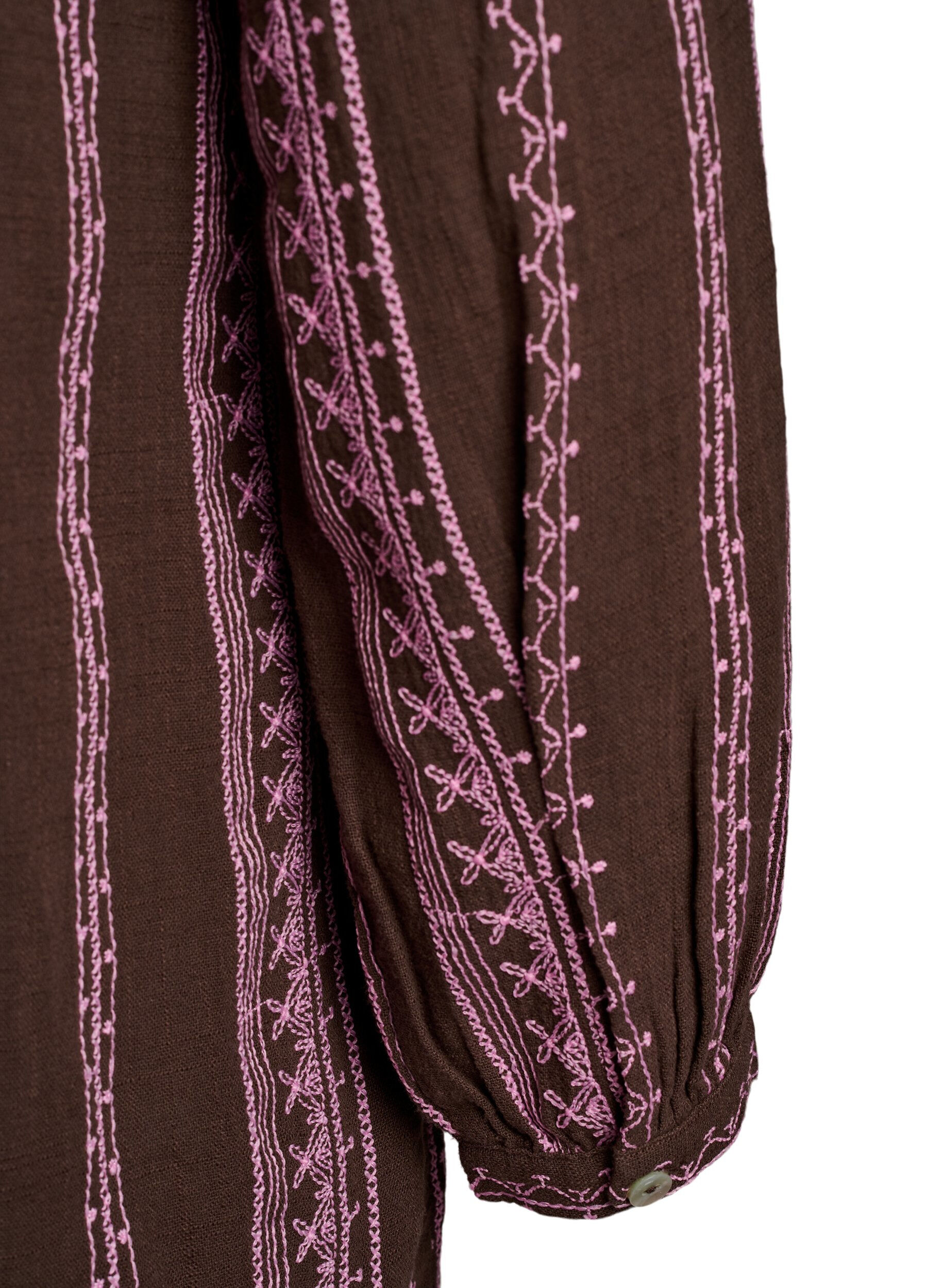 Zizzi Tunika med broderat m&ouml;nster, Brun, Packshot image number 3