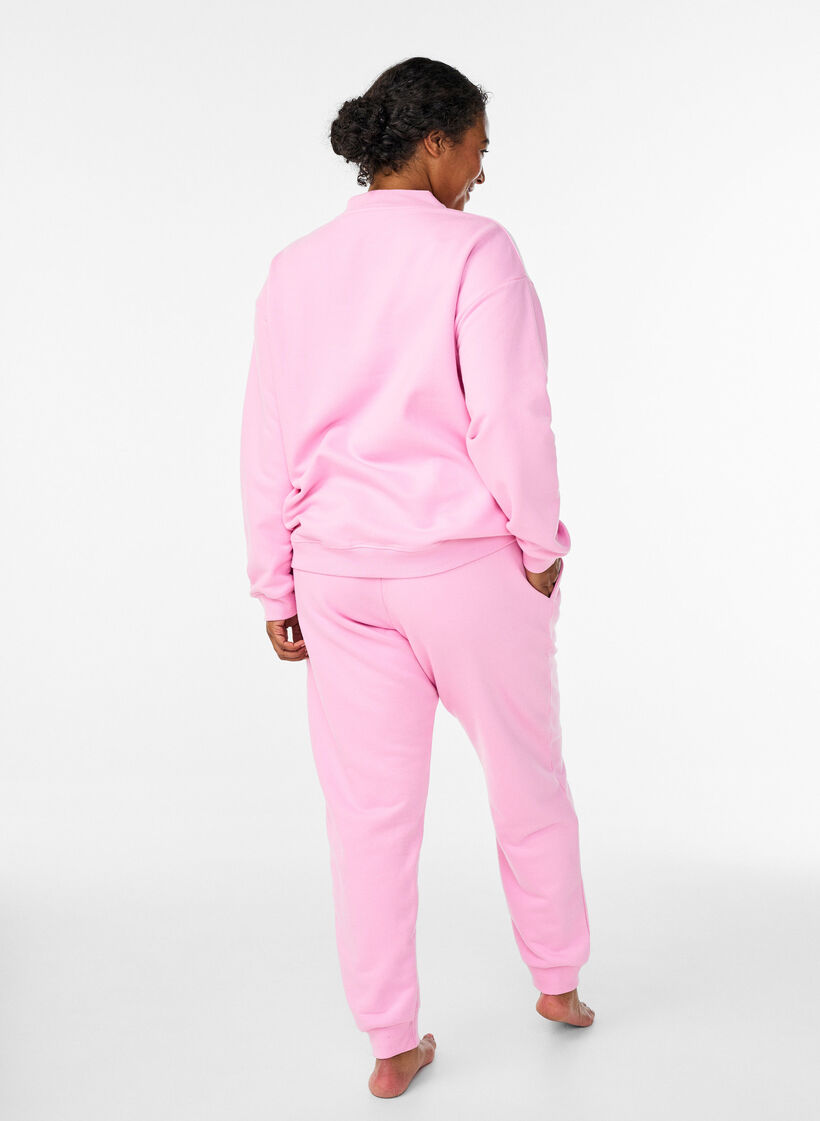 Joggers med h&ouml;g midja, Rosa, Model image number 1
