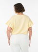 T-shirt i ekologisk bomull med volang&auml;rmar, Gul, Model image number 2