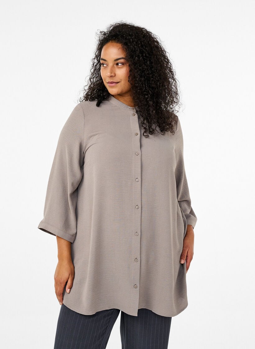 Tunika med 3/4-&auml;rmar, Beige, Model image number 0