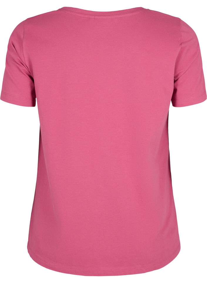 Enf&auml;rgad bas-t-shirt i bomull, R&ouml;d, Packshot image number 1