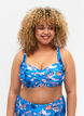 Bikinitopp med tryck, Bright Blue Print, Model image number 0