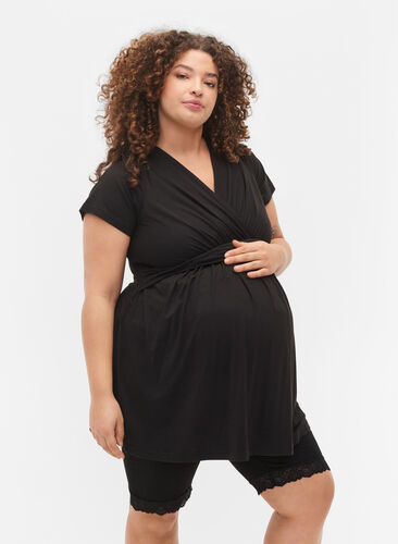 Kortärmad tröja för gravida, Black, Model image number 0