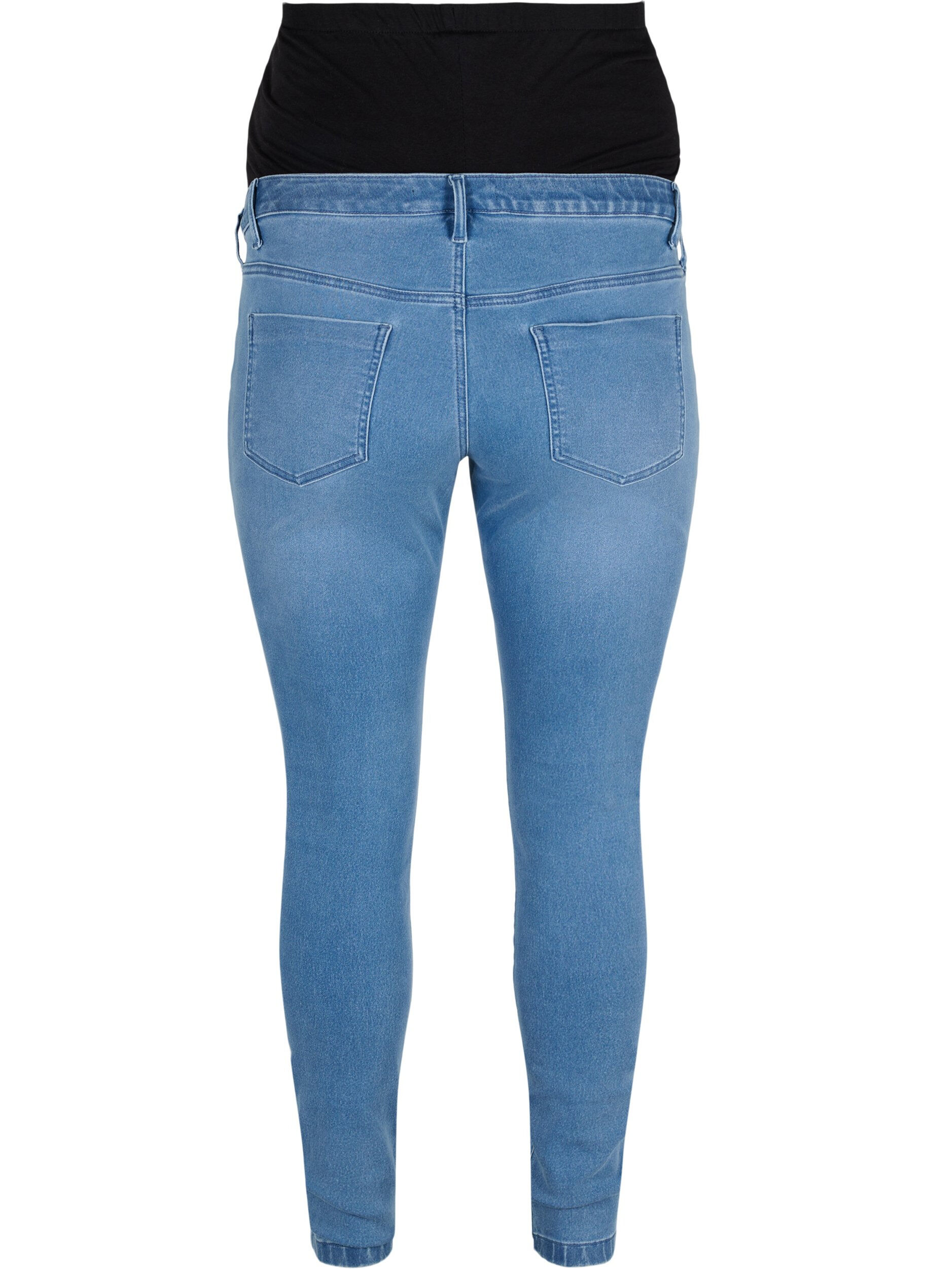 Zizzi Gravidjeggings i bomullsblandning, Light blue denim, Packshot image number 1