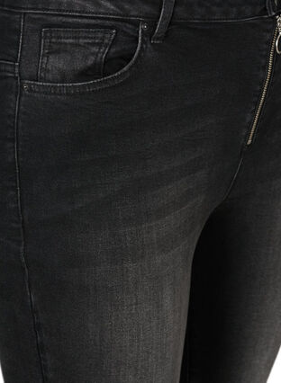 Cropped Nille jeans med rå kanter, Dark Grey Denim, Packshot image number 2