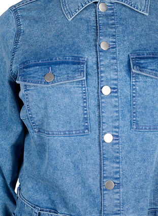 Långärmad jumpsuit i denim, Light Blue Denim, Packshot image number 2