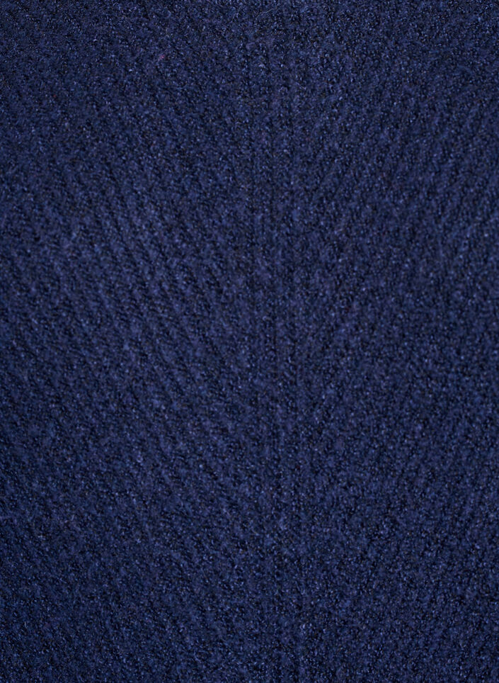 Stickad tr&ouml;ja med diagonalt m&ouml;nster och raglan&auml;rm, Bl&aring;, Packshot image number 2