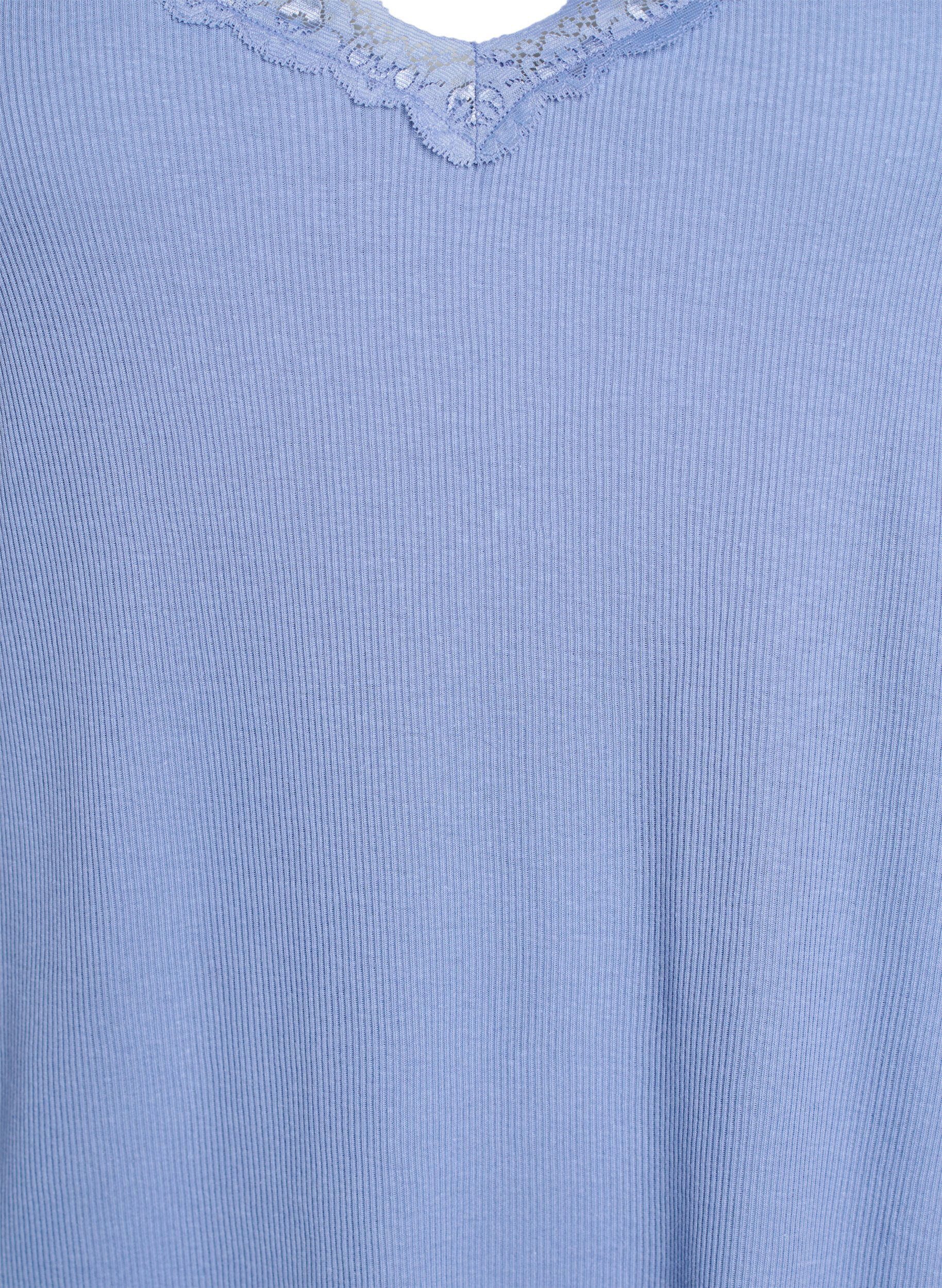 Zizzi Nattlinne med spetskant, Bl&aring;, Packshot image number 2