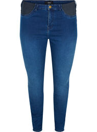 Superslim Amy jeans med resår i midjan, Dark blue denim