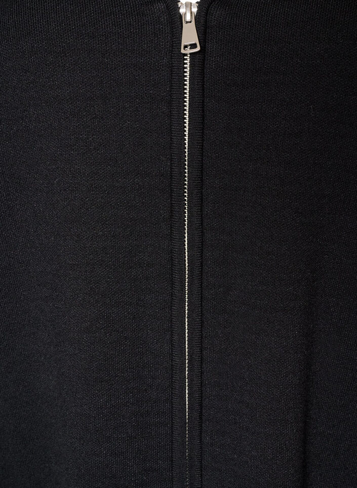Cardigan med tv&aring;v&auml;gsdragkedja, Svart, Packshot image number 2