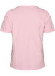 T-shirt i ekologisk bomull med tryck framtill, Rosa, Packshot image number 1