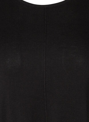 Stickad tröja med a-form, Black, Packshot image number 2