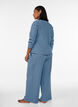 Randiga pyjamasbyxor med h&ouml;g midja och vida ben, Bl&aring;, Model image number 1