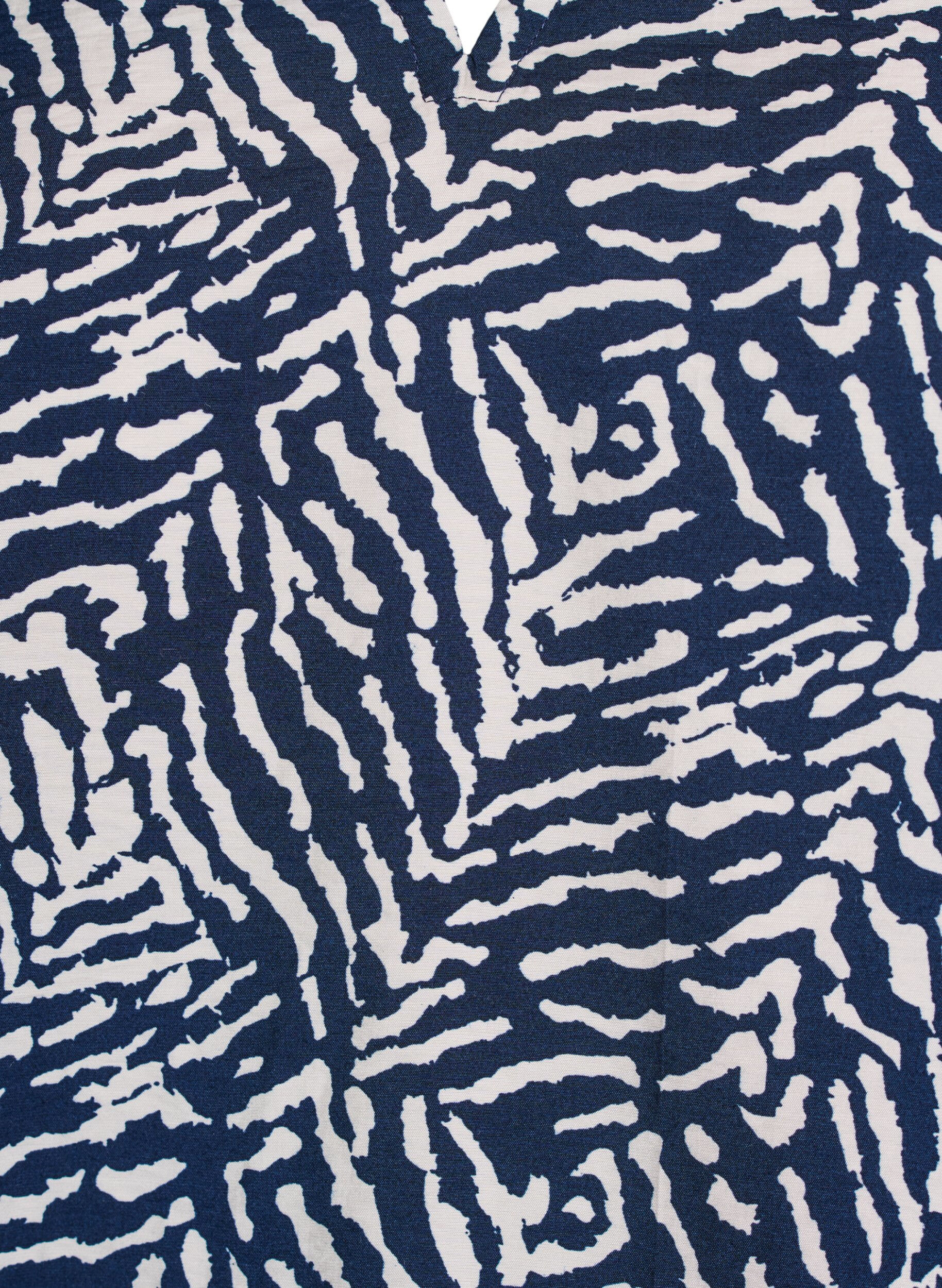 Zizzi Blus med korta &auml;rmar och volangkant, Bl&aring;, Packshot image number 2