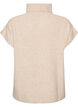 Stickad v&auml;st med polokrage och fl&auml;tstickning, Beige, Packshot image number 1