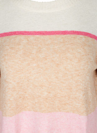 Randig stickad tröja med rund halsringning, Sandshell Comb., Packshot image number 2
