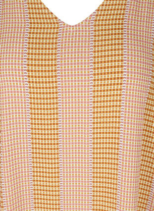 Viskosklänning med mönster och v-ringning, Apple Cinnamon AOP, Packshot image number 2